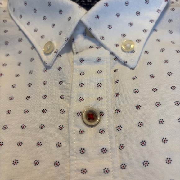 Zara Man Navy Red White Slim Fit‎ Button Down Shirt Size Medium - Picture 2 of 10